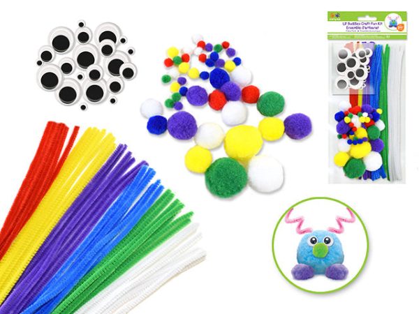 colorful pompom and pipe cleaner set