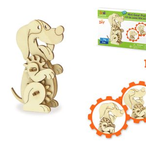 wooden 3D mechanical gear dog puzzle set