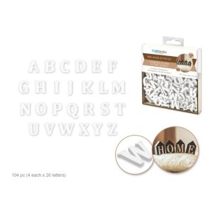 letter in wood 0.5 in x 0.6 in white
