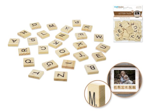 wooden alphabet tiles 2 cm pack of 26