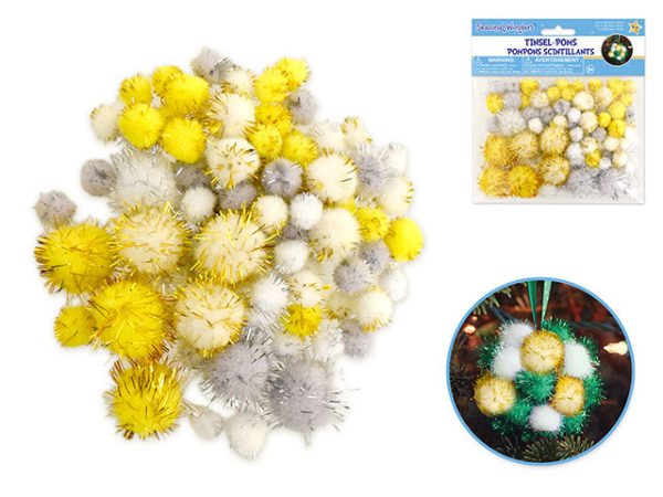 shiny pompoms for crafting