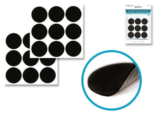 Rond magnétique autocollante 1 po