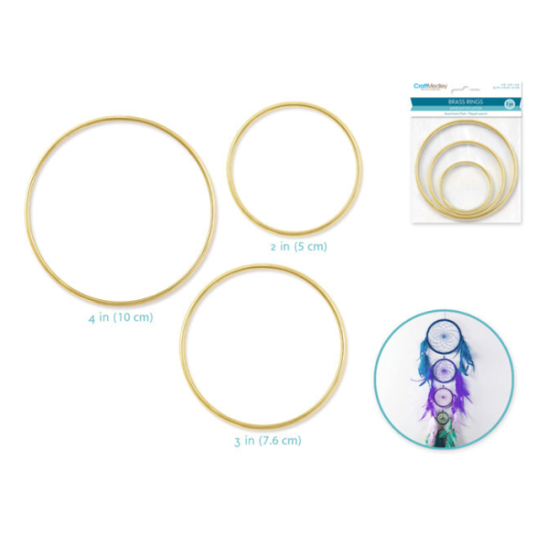 Ensemble de 3 anneaux en laiton