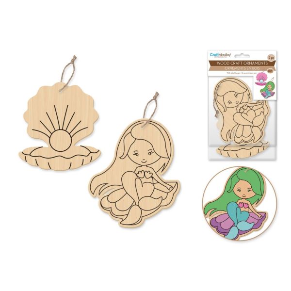 wooden ornament to paint mermaid