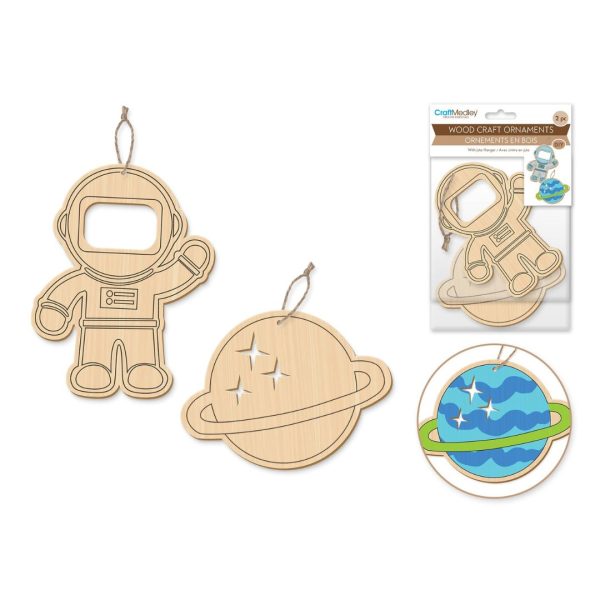 ornement en bois à peindre astronaute