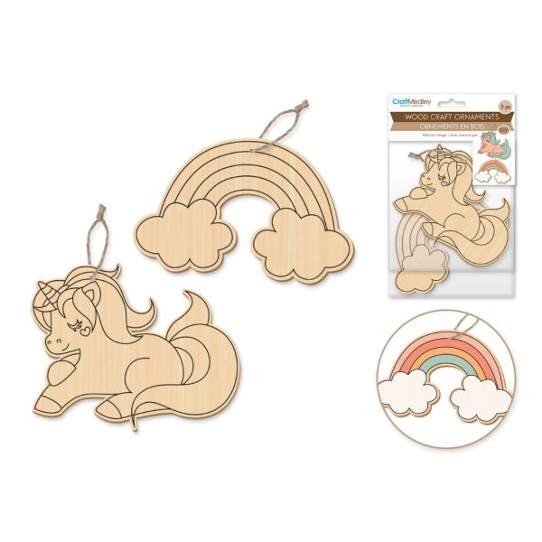 unicorn paintable wooden ornament