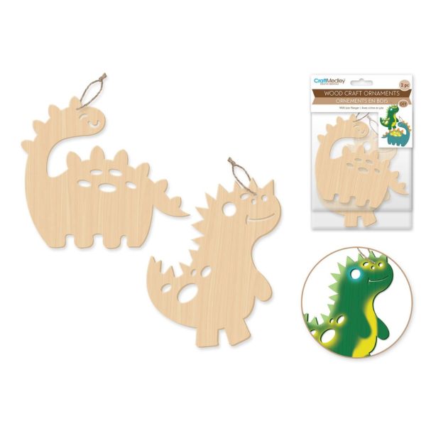 Ornement en bois à peindre dinosaure