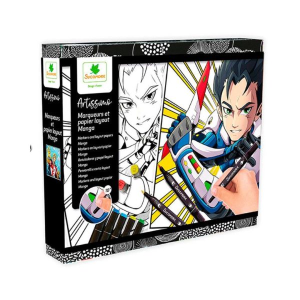 Manga Héro markers and paper set