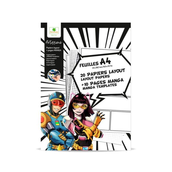 Ensemble de feuilles, papiers layout et templates Manga
