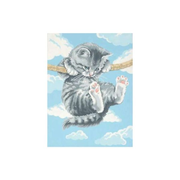 paint by numbers kitten hanging artwork