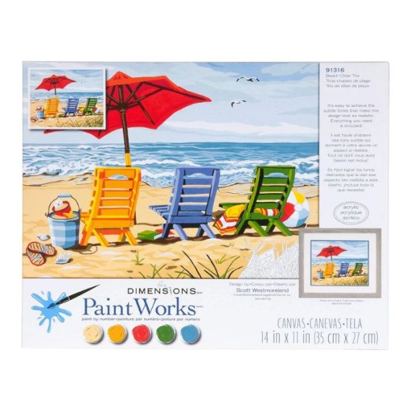 Univers Coloriage beach chair trio painting