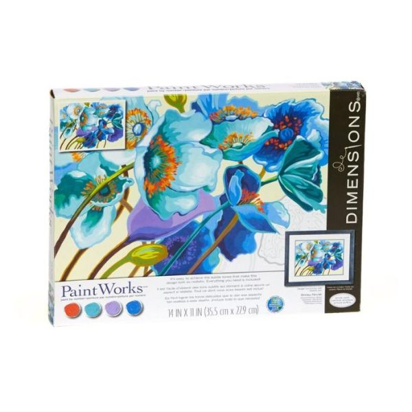 Peinture à numéros 14 po x 11 po Univers Coloriage coquelicots bleus