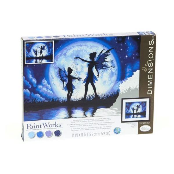 Peinture à numéros Univers Coloriage silhouette crépuscule fées