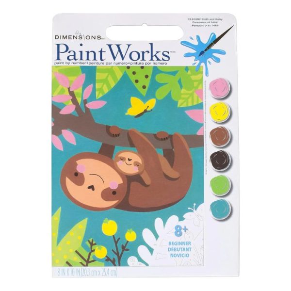 Peinture à numéros 8 po x 10 po Univers Coloriage parresseux et bébé