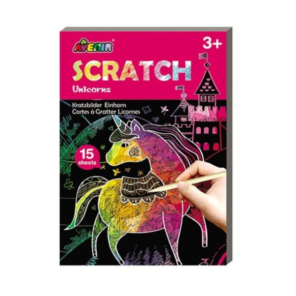 Scratch dessin à gratter 15 pages licornes