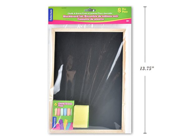 Ensemble de tableau noir set with chalk and eraser